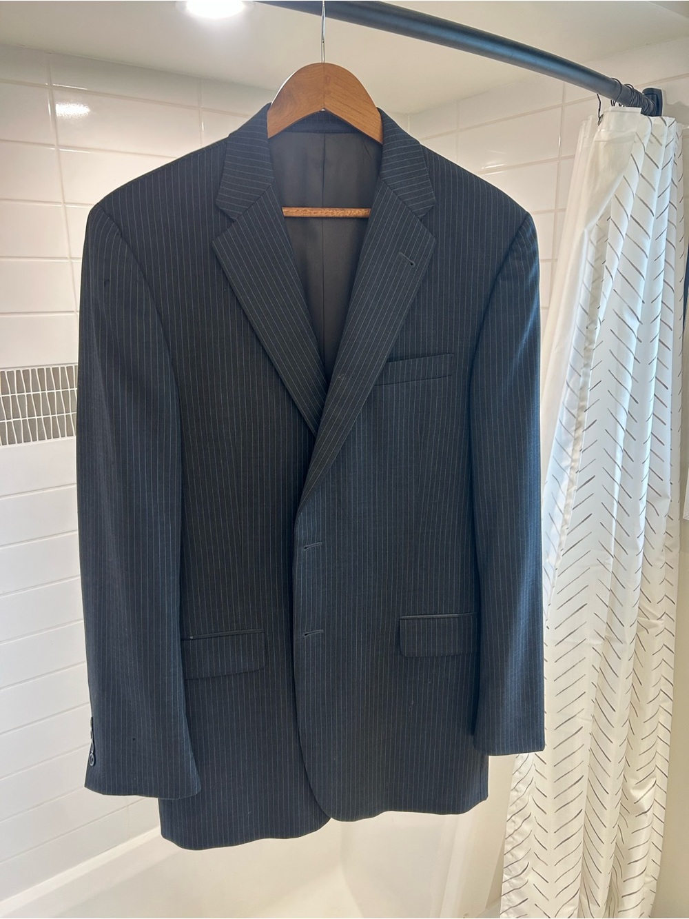 Burberry Men's Pinstripe Suit Jacket - Picture 13 of 13